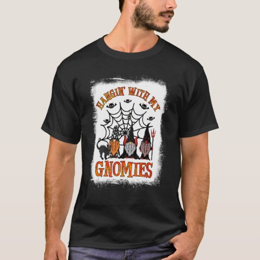 Hangin' With My Gnomies Cute Halloween Pumpkin Gno Tシャツ (正面)