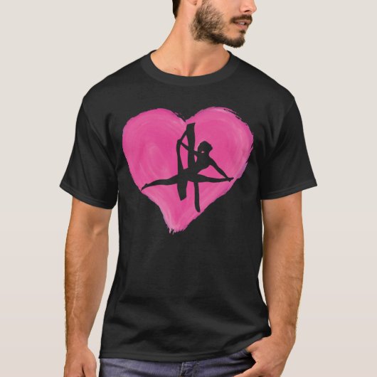 Hanging Aerialist Aerial Hoop Heart Air Acrobatic  Tシャツ (正面)