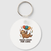 Hanging Around For Cake Birthday Balloon Sloth , C キーホルダー (正面)