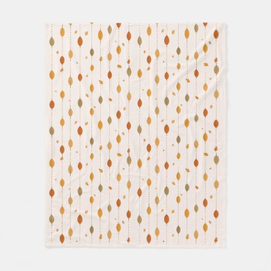 Hanging Autumn Leaves Pattern Fleece Blanket フリースブランケット (正面)