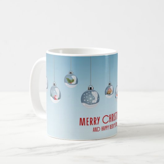 Hanging Baubles Merry Christmas Mug コーヒーマグカップ (正面左)
