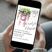 Hanging Blooms Minimalist Floral Wedding セーブザデート