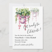 Hanging Blooms Minimalist Floral Wedding セーブザデート (正面)