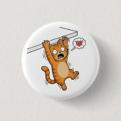 Hanging Cat Panic Button 缶バッジ (正面)