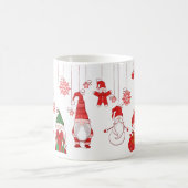 Hanging Christmas Gnomes & Snowflakes コーヒーマグカップ (中央)