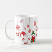 Hanging Christmas Gnomes & Snowflakes コーヒーマグカップ (左)