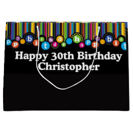 Hanging Dots Birthday Custom Gift Bag ラージペーパーバッグ