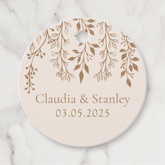 Hanging Florals Foliage Warm Romantic Boho Earthy フェイバータグ (正面)