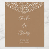 Hanging Florals Foliage Warm Romantic Boho Earthy  ワインラベル (シングルラベル)