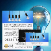 Hanging Lightbulbs, Electrician Advertising チラシ