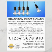 Hanging Lightbulbs, Electrician Advertising チラシ (正面)