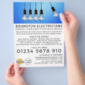 Hanging Lightbulbs, Electrician Advertising チラシ (手)