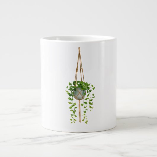 Hanging Macrame Plant Holder Boho Mug ジャンボコーヒーマグカップ (正面)