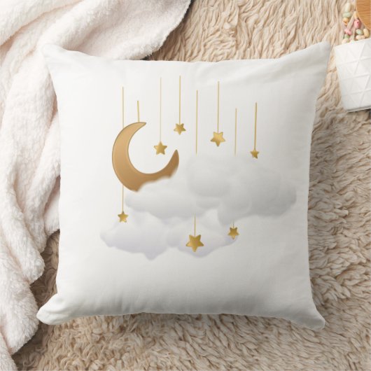 Hanging Moon & Stars Cloud Ramadan  Pillow クッション (ブランケット)