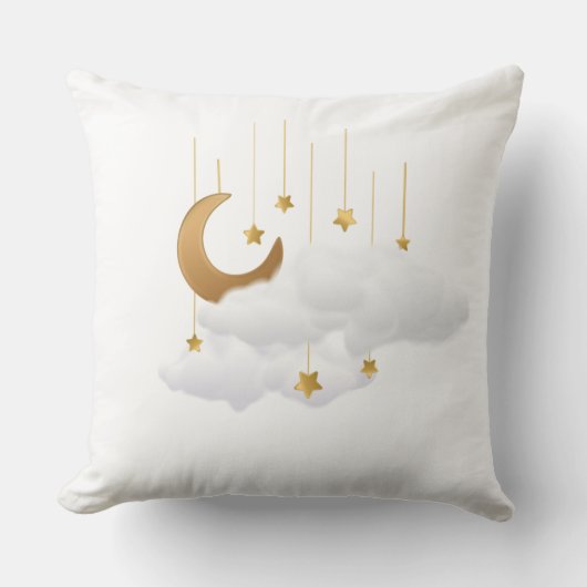 Hanging Moon & Stars Cloud Ramadan  Pillow クッション (正面)