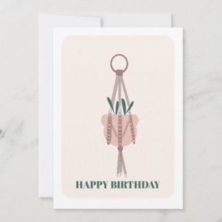 Hanging Plant Macrame Birthday Card カード
