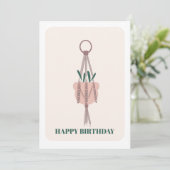 Hanging Plant Macrame Birthday Card カード (スタンド正面)