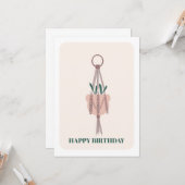 Hanging Plant Macrame Birthday Card カード (正面/裏面インサイチュ)