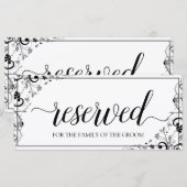 Hanging Reserved Sign | シックなブーケ (ブラック&グレー (正面/裏面)