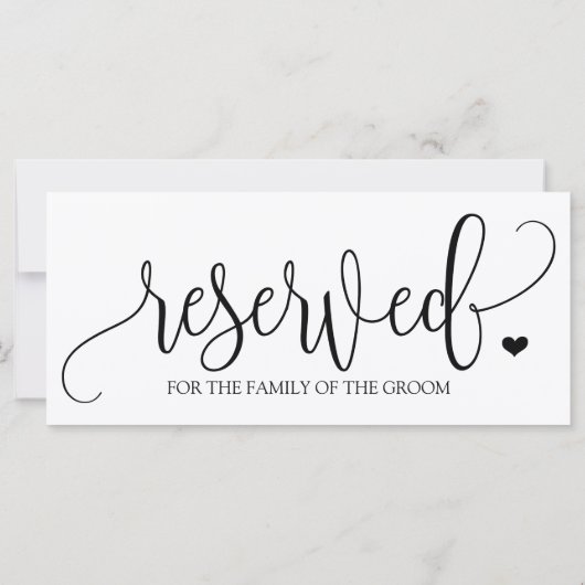 Hanging Reserved Sign | Rustic Calligraphy (ブラック) (裏面)