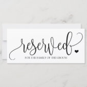 Hanging Reserved Sign | Rustic Calligraphy (ブラック) (正面)