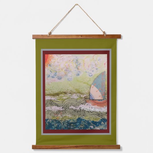 Hanging Tapestry - Art Deco Sailboat  吊り下げ型タペストリー (正面)