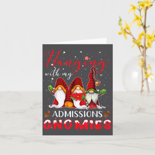 Hanging With My Admissions Gnomies Christmas Direc カード (黄色い花)