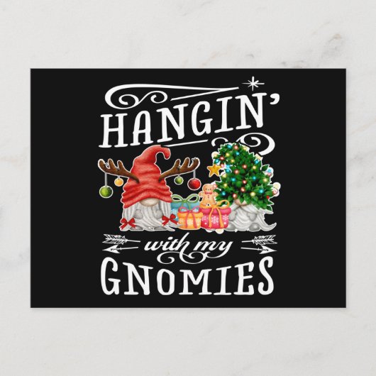 Hanging With My Gnomies Christmas Gnome ポストカード (正面)