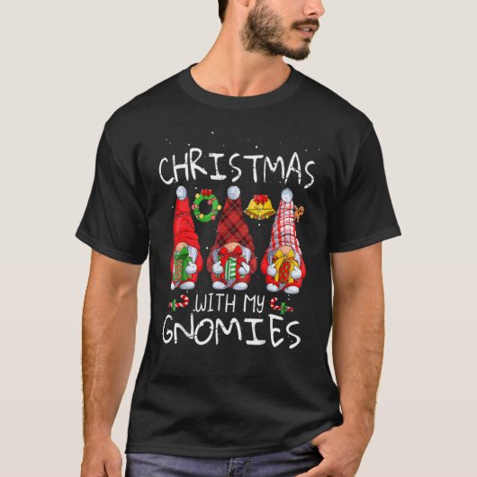 hanging with my gnomies gnomes christmas family pa tシャツ (正面)