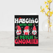 Hanging With My Psych Gnomies Nurse Gnome Funny Ch カード (黄色い花)