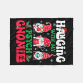 Hanging With My Psych Gnomies Nurse Gnome Funny Ch フリースブランケット (正面(横))