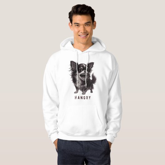 Hangry Chihuahua - Funny Aggressive Angry Scary パーカ (正面フル)