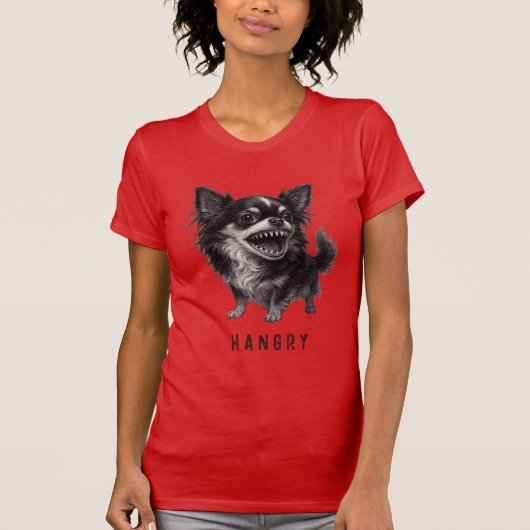 Hangry Chihuahua - Funny Aggressive Angry Scary Tシャツ (正面)