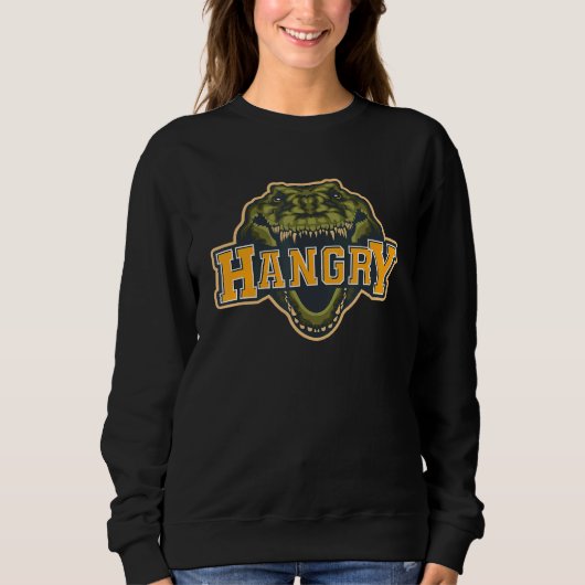 Hangry Crocodile Gator Alligator Hungry Angry スウェットシャツ (正面)