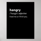 Hangry Funny Dictionary Definition ポスター (正面)