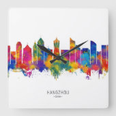 Hangzhou China Skyline スクエア壁時計 (正面)