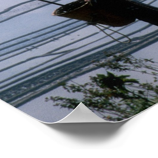 Hani girl carrying basket with rice terrace, ポスター (角)