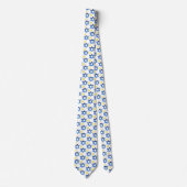 Hanikkah Davidが青と黄色の水色で星を獲得 ネクタイ (正面)