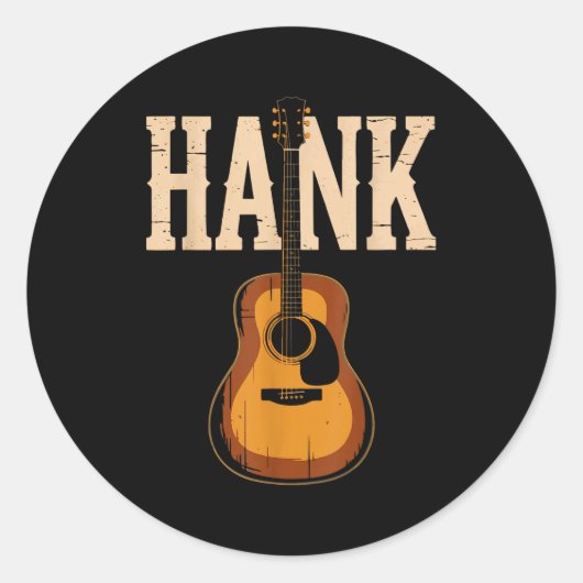 Hank Folk Style Line Dancing Western Country Music ラウンドシール (正面)