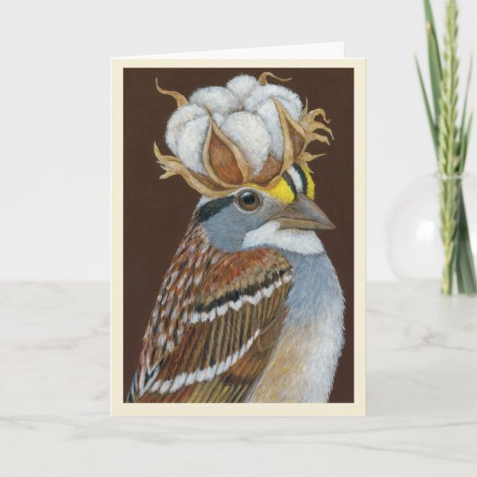 Hank the sparrow folded greeting card カード (正面)
