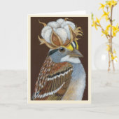 Hank the sparrow folded greeting card カード (黄色い花)