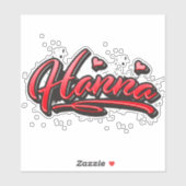 Hanna red Heart Graffiti Aufkleber Sticker シール (シート)