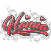 Hanna red Heart Graffiti Aufkleber Sticker シール (正面)