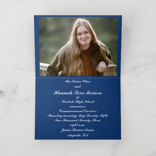 HANNAHウェストサイド高校が発表を阻止 箔グリーティングカード (内側レイダウン)