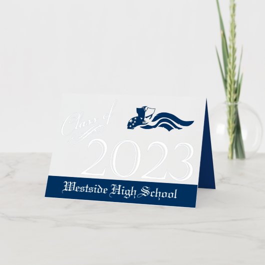 HANNAHウェストサイド高校が発表を阻止 箔グリーティングカード (正面)