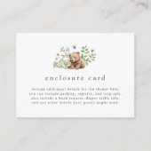 HANNAHクマ男女兼用ウッドランド赤ちゃんシャワー エンクロージャーカード (正面)