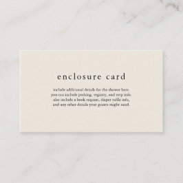 HANNAHクリームボホベイビーシャワーカード エンクロージャーカード