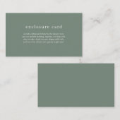 HANNAHセージ緑ボホベイビーシャワーカード エンクロージャーカード (正面/裏面)