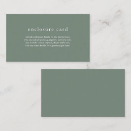 HANNAHセージ緑ボホベイビーシャワーカード エンクロージャーカード