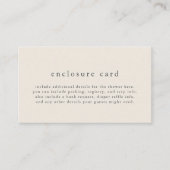 HANNAHヴィンテージクリームボホシンプルBABY SHOWER エンクロージャーカード (正面)